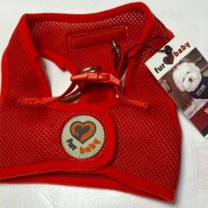 Fur Baby Step-In Dog Harness - Red Mesh - Size Small - New